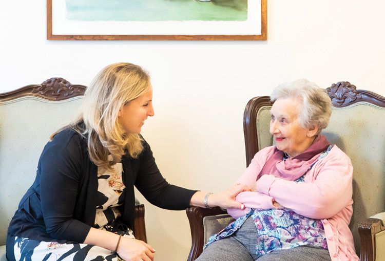 Executive Care Manager for Randwick Dementia Living Rebecca Saidman with resident Bessie Cohen